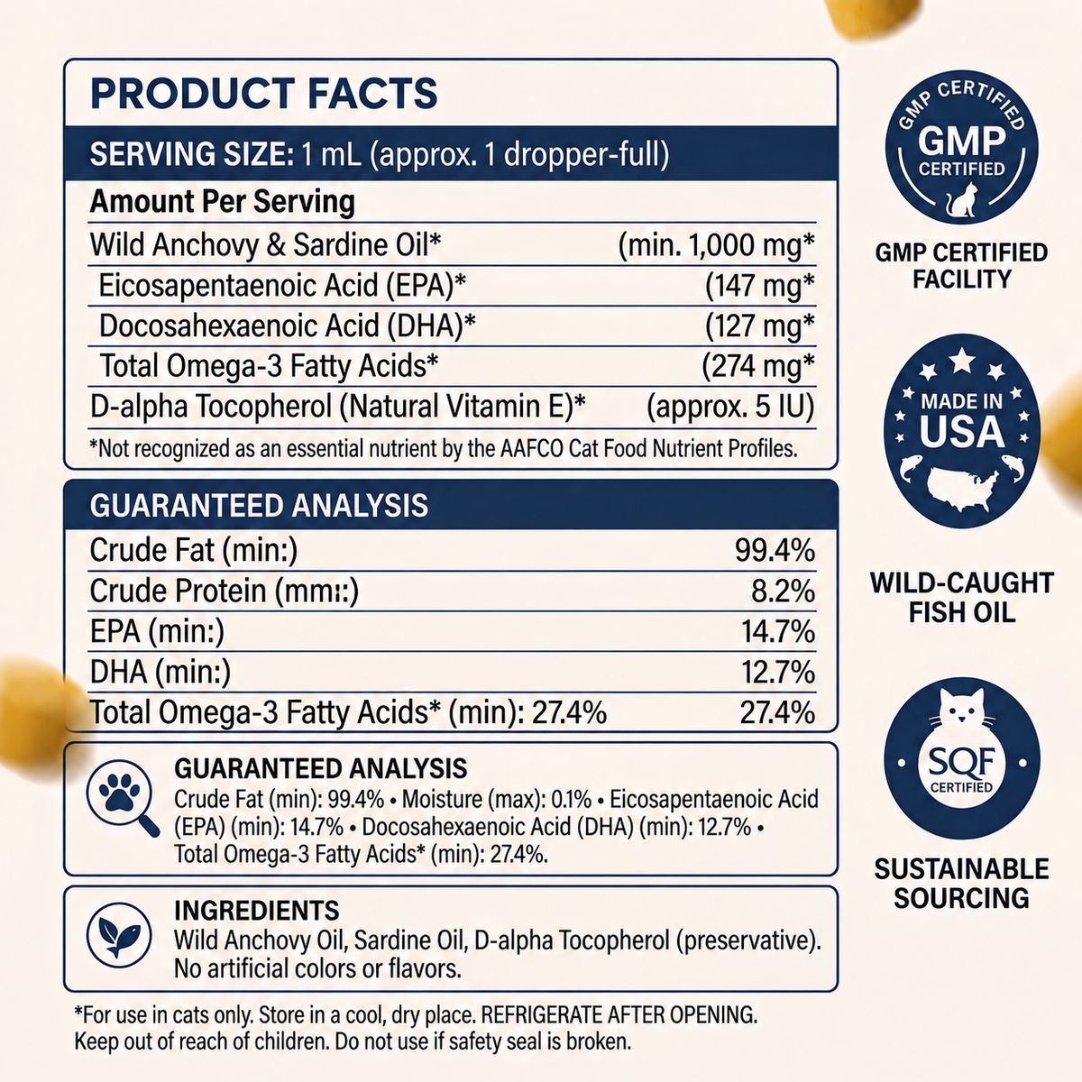 Lumigow Omega-3 Skin & Coat Drops for Cats
